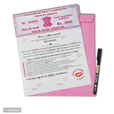 ME  YOU Love Agreement Certificate with Pre Defined Terms and Conditions for Boyfriend, Girlfriend, Special Friend, Wedding, Anniversary, Birthday, Valentinersquo;s Day Gift With Permanent Pen