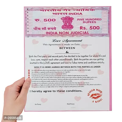 ME  YOU Love Agreement Certificate with Pre Defined Terms and Conditions for Boyfriend, Girlfriend, Special Friend, Wedding, Anniversary, Birthday, Valentinersquo;s Day Gift With Permanent Pen-thumb3