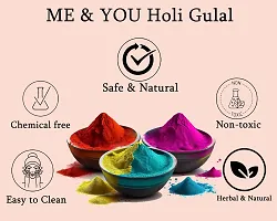 ME  YOU Holi Gulal | Soft  Silky Gulal Powder| Holi Color Powder| Natural and Herbal Gulal | Natural Holi Gulal Colour| Luxury Gulal Pack 3 with Holi Greeting Card| Non Toxic Holi Color-thumb2