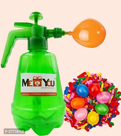 200 Balloons and Water Balloon Pump Combo |Water Pump for Holi |Holi Water Pump|  Water Balloon Inflator Filler Super Easy to Use for Gubara Summer Days (Multicolor)