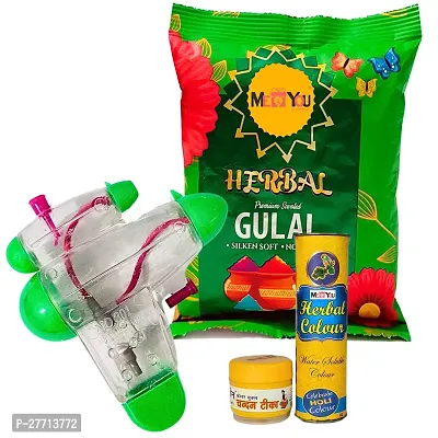 Natural and Herbal Gulal Powder | Organic Holi Gulal Colors| Holi Colors|Holi Gulal Color Powder | Holi Gulal for Friends and Relatives with Gulal Pouch, Holi Pichkari and Chandan Tika
