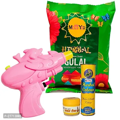 Holi Gulal with Pichkari |Natural and Herbal Gulal Powder | Organic Holi Gulal Colors| Holi Colors|Hoili Water Gun|  Holi Gulal Color Powder |Holi Gulal for Friends and Relatives-thumb0