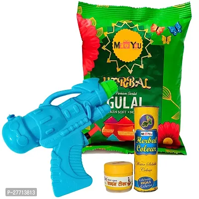 Organic Holi Gulal Colors| Natural and Herbal Gulal Powder | Holi Colors| Holi Ke Rang| Holi Gulal Color Powder | Holi Gulal for Friends and Relatives with Pichkari, chandan Tika and Color-thumb0