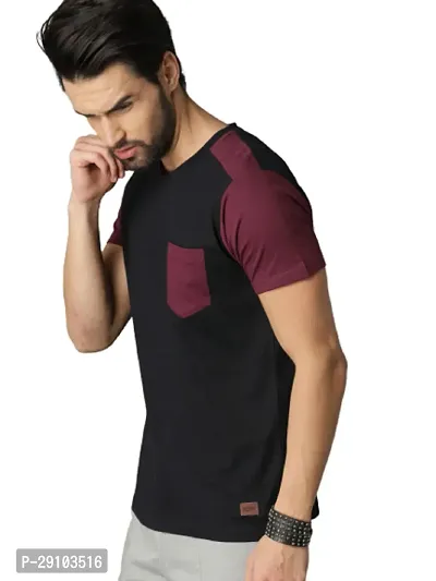 Reliable Multicoloured Cotton Blend Colorblocked T-Shirt For Men-thumb3