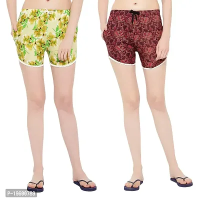 fcity.in - Minimama Multicolor Casual Printed Pure Cotton Short Hot Pant For