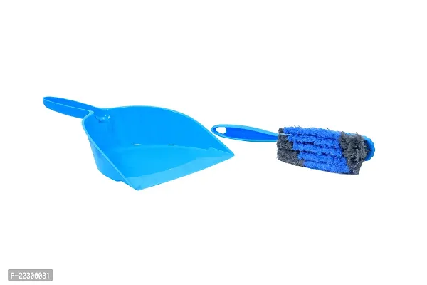 Premium Quality Dustpan With Brush Set Of 1 Floor Clerning -Blue