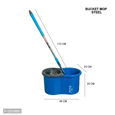 KEM Bucket Mop Steel With 2 Microfiber Refills.-thumb2