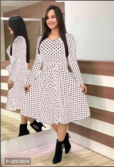 Fancy Polka Dot Flared Dress-thumb0