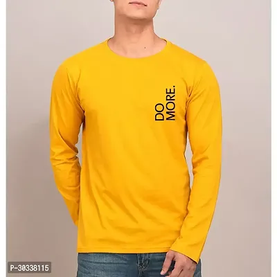 Comfortable Yellow Cotton Blend Tees For Men-thumb0