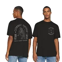 Reliable Black Cotton Blend Printed T-Shirt For Men-thumb1