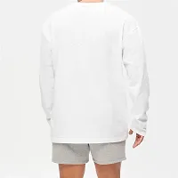 Comfortable White Cotton Blend Tees For Men-thumb1