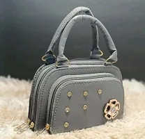 Stylish Grey PU  Handbags For Women-thumb3