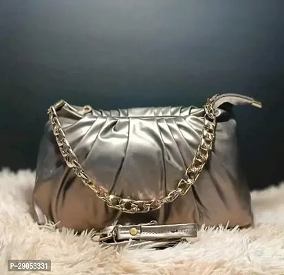 Stylish Grey Leatherette  Handbags For Women-thumb0
