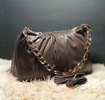 Stylish Brown Leatherette  Handbags For Women-thumb2