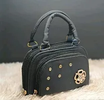 Stylish Black PU  Handbags For Women-thumb1