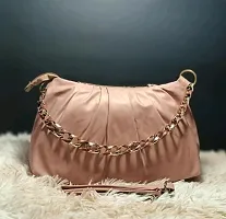 Stylish Beige Leatherette  Handbags For Women-thumb3