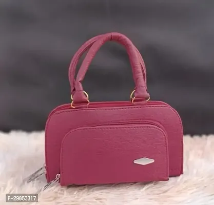 Stylish Pink PU  Handbags For Women-thumb0