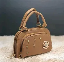 Stylish Beige PU  Handbags For Women-thumb3