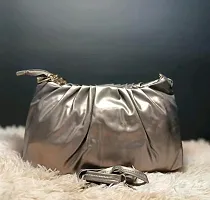 Stylish Grey Leatherette  Handbags For Women-thumb1