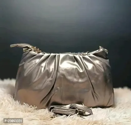 Stylish Grey Leatherette  Handbags For Women-thumb2