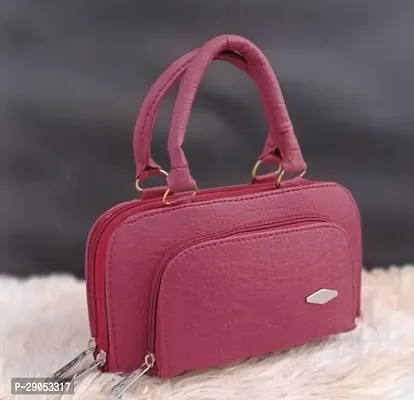 Stylish Pink PU  Handbags For Women-thumb2