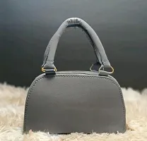 Stylish Grey PU  Handbags For Women-thumb1