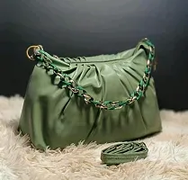 Stylish Green Leatherette  Handbags For Women-thumb2