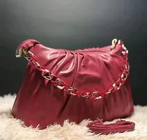 Stylish Pink Leatherette  Handbags For Women-thumb1