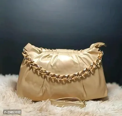 Stylish Beige Leatherette  Handbags For Women