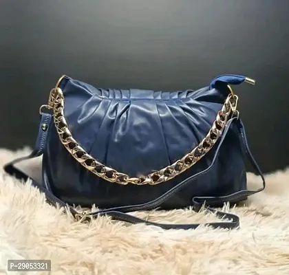 Stylish Blue Leatherette  Handbags For Women-thumb0