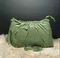 Stylish Green Leatherette  Handbags For Women-thumb1