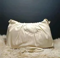 Stylish Off White Leatherette  Handbags For Women-thumb2