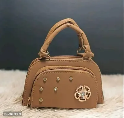 Stylish Beige PU  Handbags For Women-thumb0