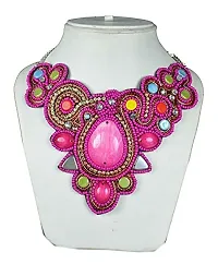 Eshopitude Fashion Multi Color Beads Casual Bib Necklace Jewellery-thumb1