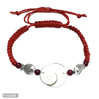 Eshopitude Zodiac Planet Surya Red Macrame Thread Good Luck Adjustable Size Gomti Chakra Bracelet/Gift Bracelet/Vastu Feng Sui Reiki Healing Bracelet/Band/Rakhi/Suitable for All-thumb0