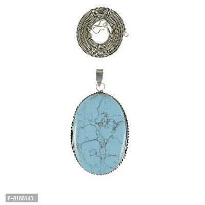 Eshopitude Reiki Vastu Crystal Healing Turquoise Gemstone Pendant With Chain for Women  Girls