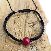 Eshopitude 10 mm Healing Red Onyx Gemstone Bead Macrame Thread Adjustable Size Vastu Feng Sui Reiki Bracelet/Rakhi/Band /Gift/Suitable For All-thumb1