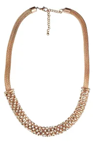 ESHOPITUDE CZ American Diamond Snake Chain Necklace and Bracelet Set-thumb4