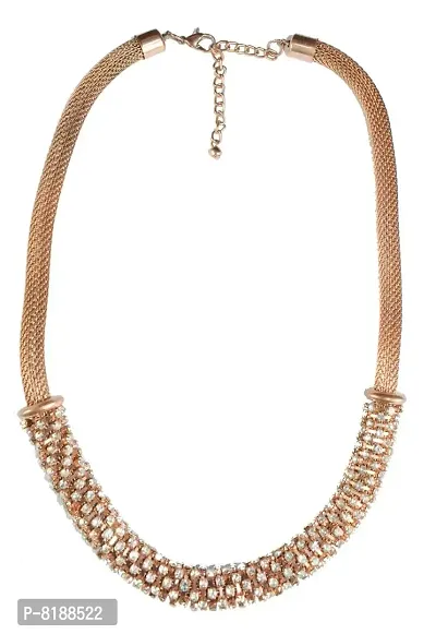 ESHOPITUDE CZ American Diamond Snake Chain Necklace and Bracelet Set-thumb5