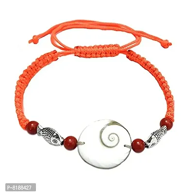 Eshopitude Zodiac Planet Mangal Orange Macrame Thread Good Luck Adjustable Size Gomti Chakra Bracelet/Gift Bracelet/Vastu Feng Sui Reiki Healing Bracelet/Band/Rakhi/Suitable for All