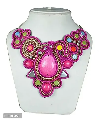 Eshopitude Fashion Multi Color Beads Casual Bib Necklace Jewellery-thumb3