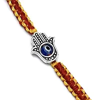 Eshopitude Blue Evil Eye Hamsa Hand Charm Macrame Thread Rakhi/Bracelet/Vastu Feng Sui Reiki Bracelet/Band/Rakhi/Suitable For All/1PCs-thumb4