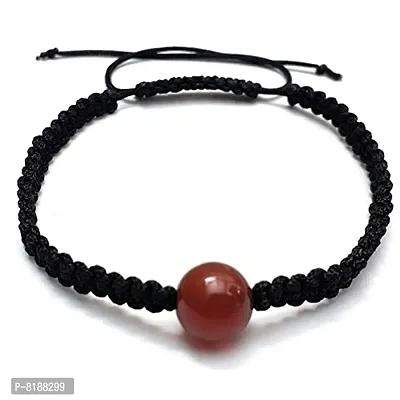 Eshopitude 10 mm Healing Cornalian Gemstone Bead Macrame Thread Adjustable Size Vastu Feng Sui Reiki Bracelet/Rakhi/Band /Gift/Suitable For All-thumb3