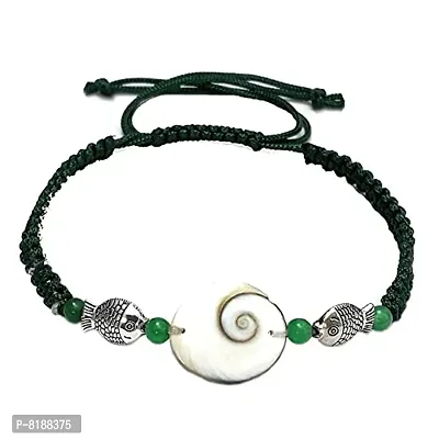 Eshopitude Zodiac Planet Budha Green Macrame Thread Good Luck Adjustable Size Gomti Chakra Bracelet/Gift Bracelet/Vastu Feng Sui Reiki Healing Bracelet/Band/Rakhi/Suitable for All-thumb0