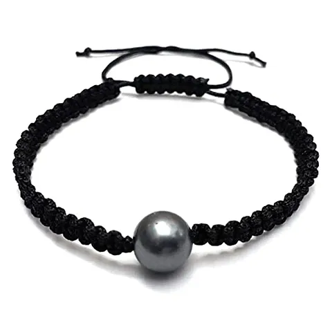 Eshopitude 10 mm Healing Gemstone Bead Macrame Thread Adjustable Size Vastu Feng Sui Reiki Bracelet/Rakhi/Band /Gift/Suitable For All