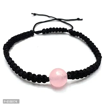 Eshopitude 10 mm Healing Rose Quartz Gemstone Bead Macrame Thread Adjustable Size Vastu Feng Sui Reiki Bracelet/Rakhi/Band /Gift/Suitable For All-thumb3