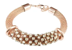 ESHOPITUDE CZ American Diamond Snake Chain Necklace and Bracelet Set-thumb3