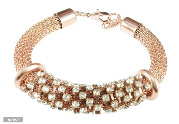 ESHOPITUDE CZ American Diamond Snake Chain Necklace and Bracelet Set-thumb4