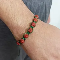 Eshopitude Shiva Blessed Original 5 Mukhi Rudraksha Zodiac Planet Mercury Green Macrame Thread Good Luck Adjustable Size Healing Bracelet Band Rakhi For Men,Women  Student-thumb1