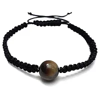 Eshopitude 10 mm Healing Tiger Eye Gemstone Bead Macrame Thread Adjustable Size Vastu Feng Sui Reiki Bracelet/Rakhi/Band /Gift/Suitable For All-thumb2